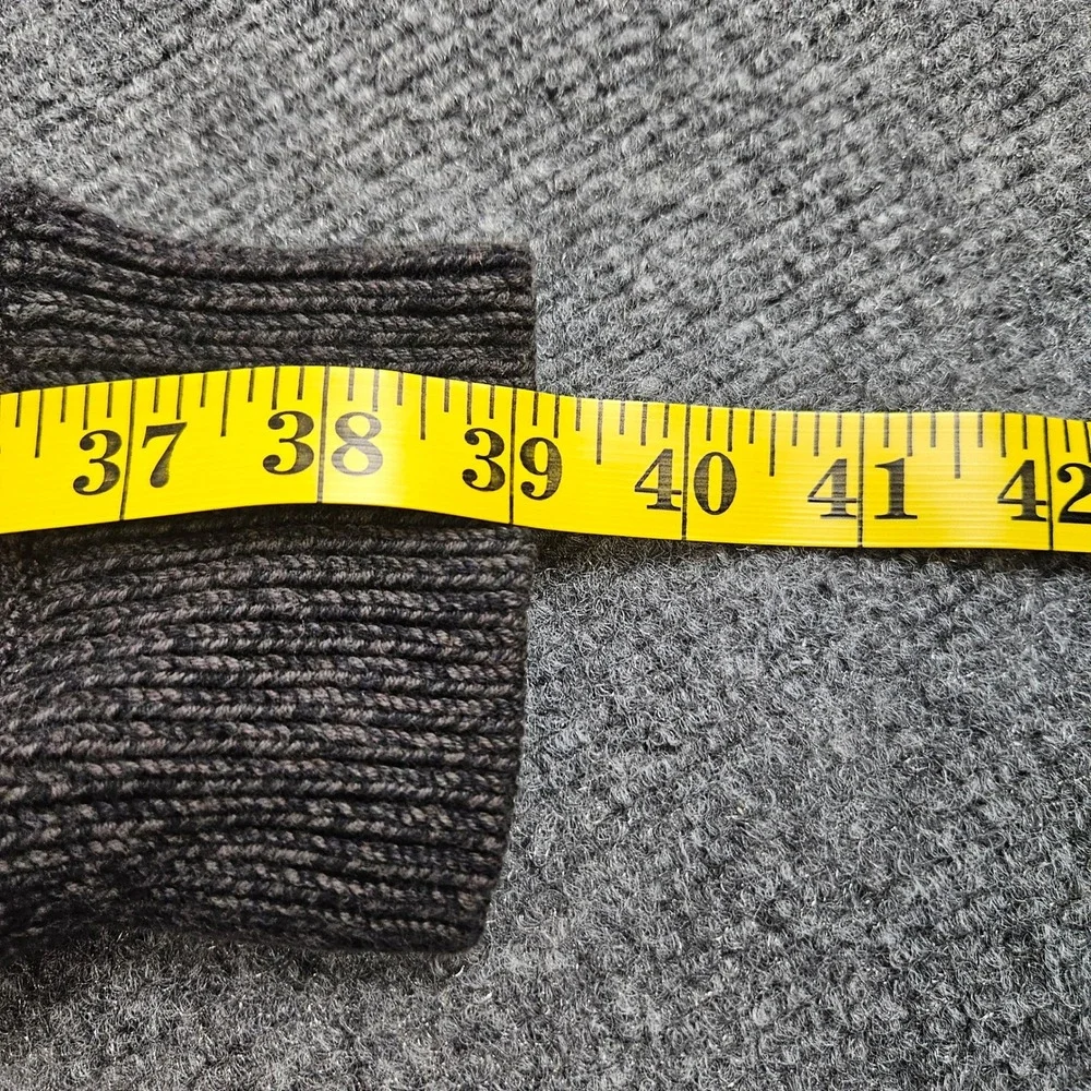 Eddie Bauer Full Zip Cardigan Mens Large‎ Gray Ribbed Knit Dark Academia Grandpa - Picture 8 of 9